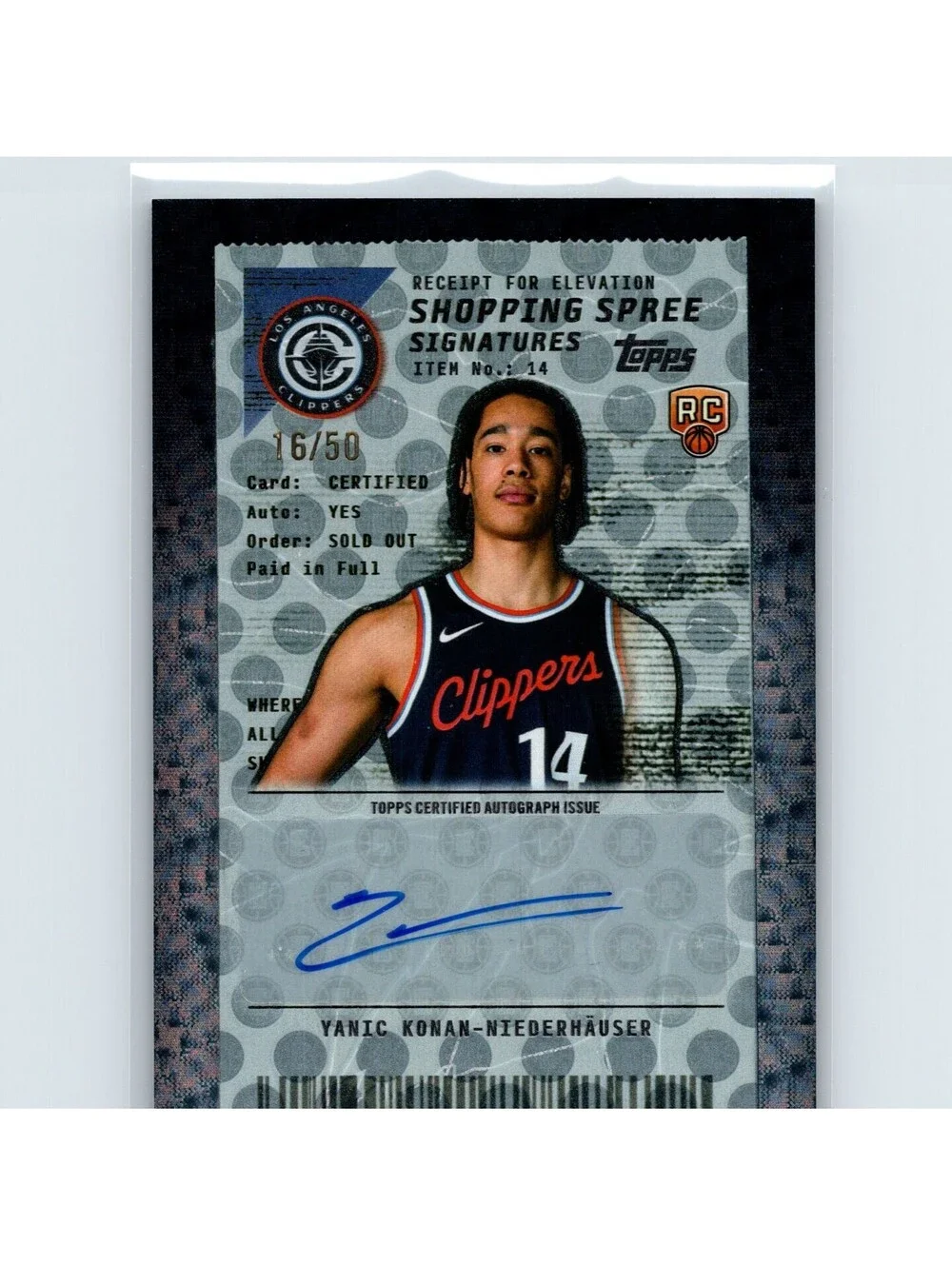 2025-26 Topps Yanic Konan-Niederhäuser #SSA-YK Shopping Spree Auto #/50